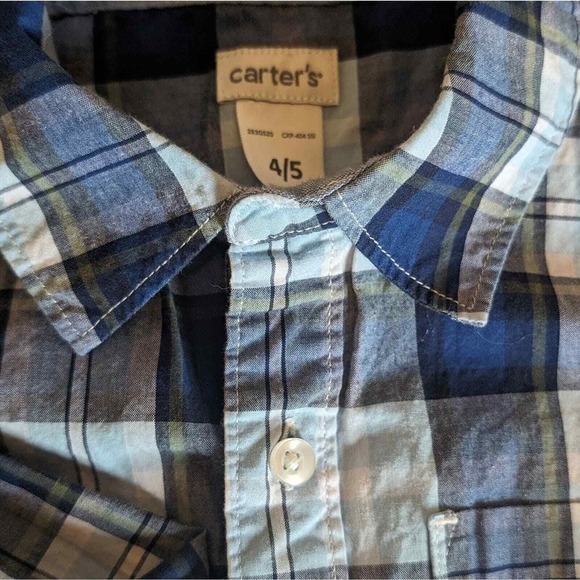 2 Boys Oshkosh & 1 Carters Longsleeve 100% Cotton Dress Shirts Blue White & Red - Picture 4 of 11